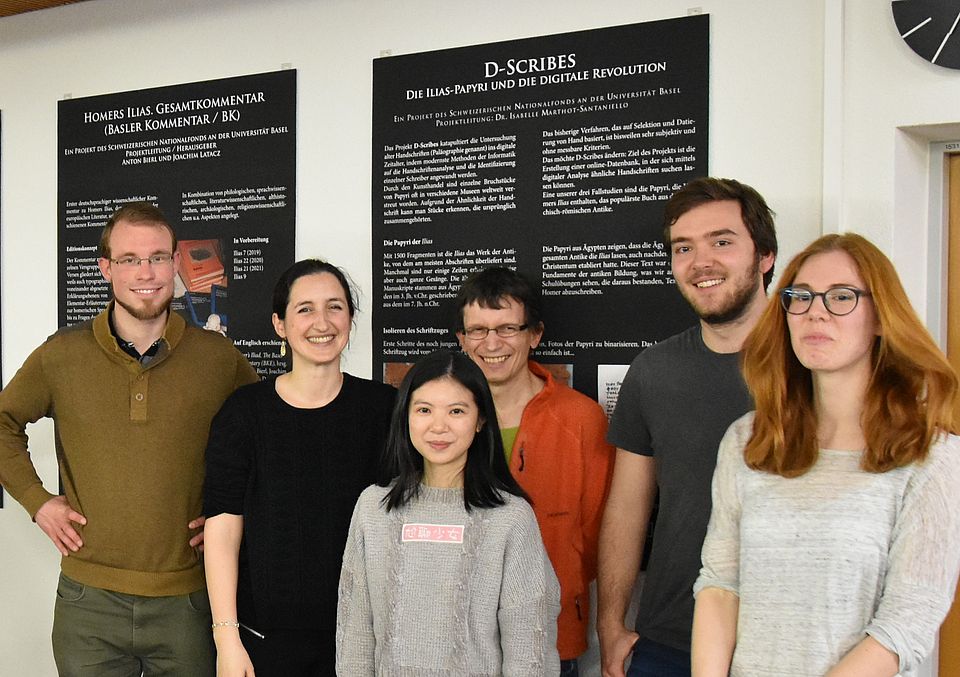 D-scribes team organizing the Homer exhibition, March 2019